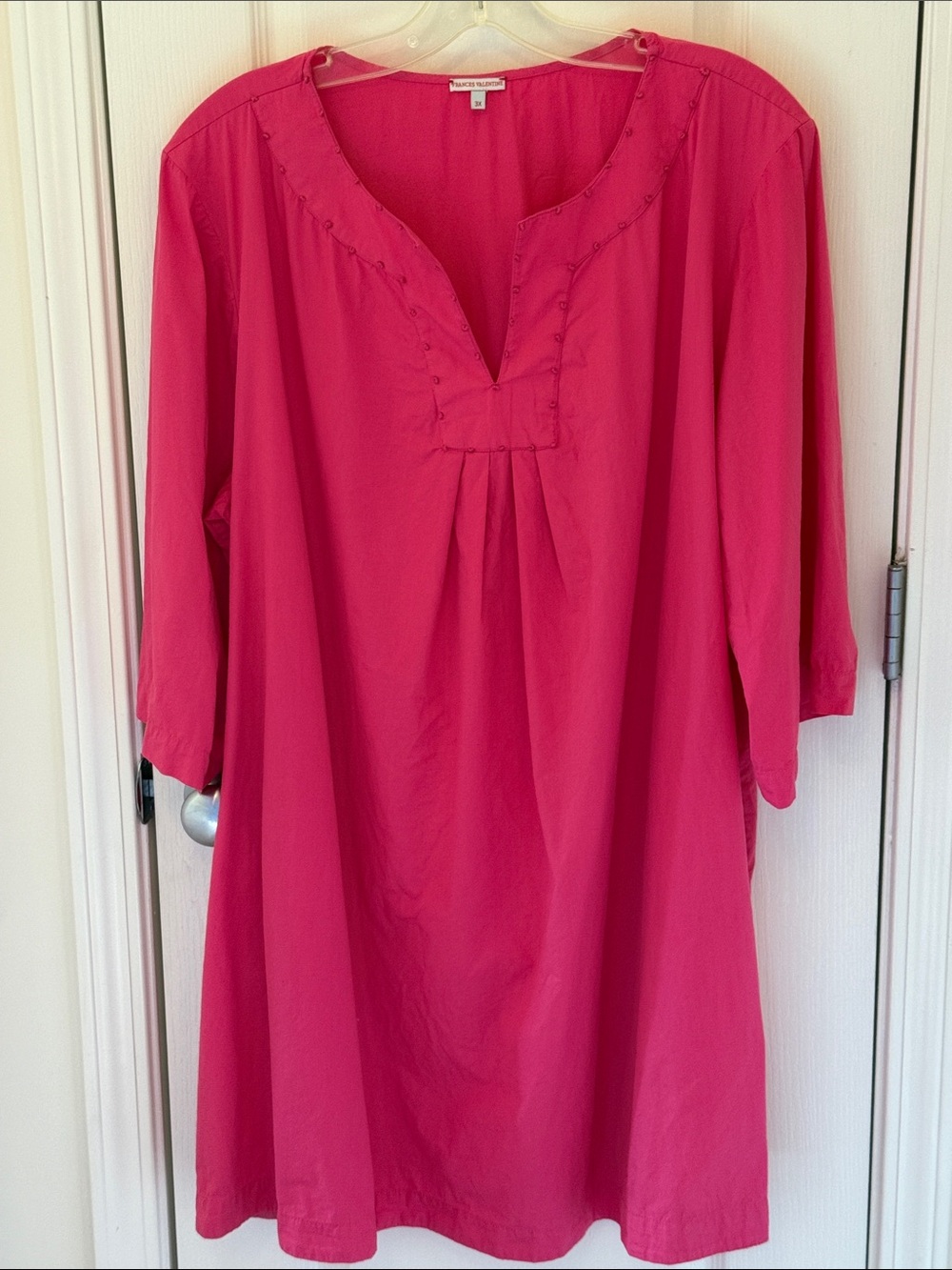 Frances Valentine Hot Pink Tunic with Split Neckline - 3X